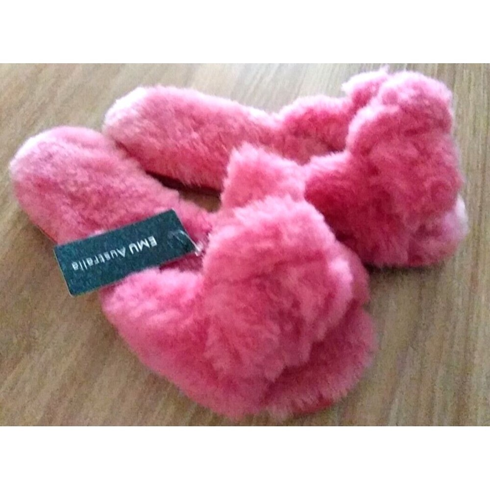 EMU AUSTRALIA Naledi Bow Sheepskin Slide Slippers Mineral Red Size 9 Shoes   NWT - Picture 7 of 15